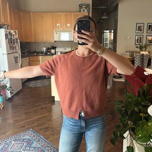 Peserico Pink Short-sleeve Wool Top